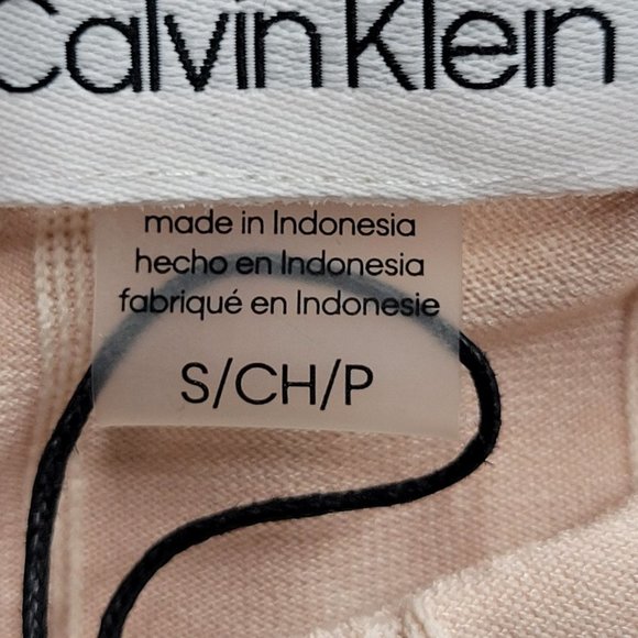 Calvin Klein Womens Top SZ Small Blouse Sleeveless Pleated Neutral Blush - Picture 11 of 13